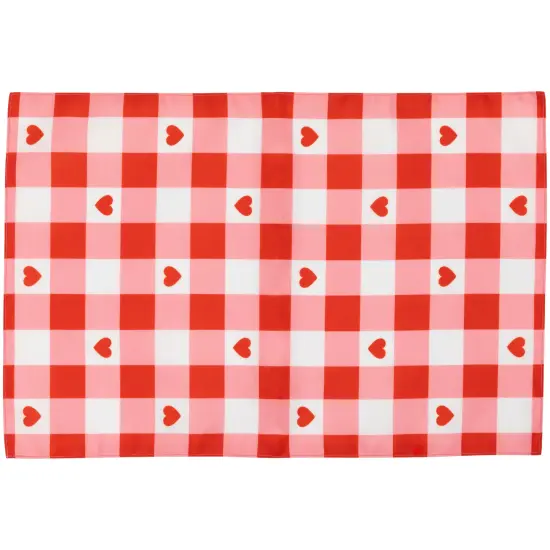 Northlight Checkered Hearts Valentine's Day Placemats - 18" - Set of 4 Red {4}