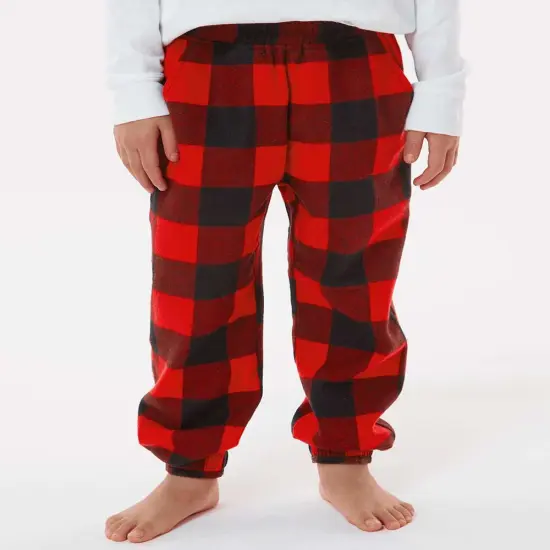 Youth Plaid Jogger Sweatpants | RADYAN&reg; Red/ black {1}