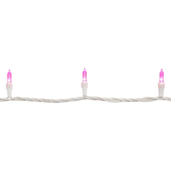 Northlight LED Mini Christmas Lights - Pink - 16.25' White Wire - 50ct {6}