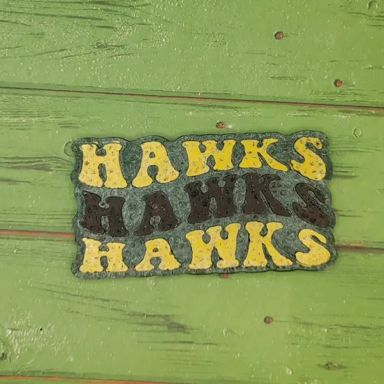 Hawks 3x Retro Font School Mascot silicone Freshie Mold {2}