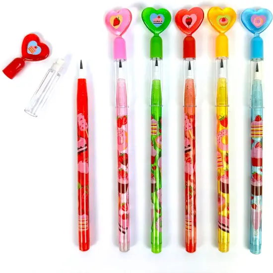 TINYMILLS 24 Pcs Assorted Strawberry Stackable Pencil Assortment with Eraser {4}