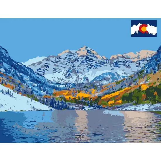Artwille DIY Paint by Numbers for Adults and Kids - Lake in Colorado {1}