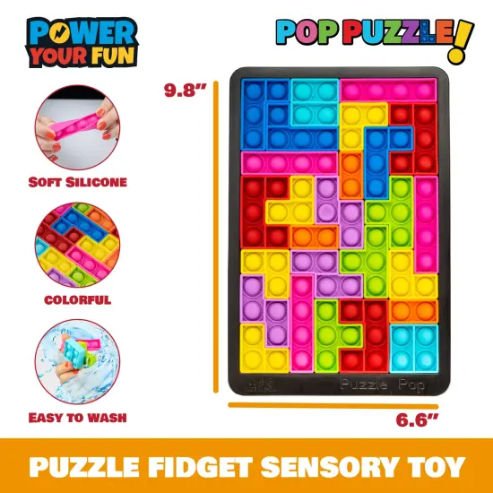 Power Your Fun Pop Puzzle Popper Fidget Game - Black {5}