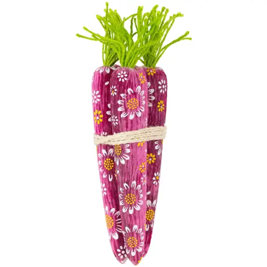 Northlight Floral Easter Carrot Decorations - 10.25" - Set of 3 Purple {4}