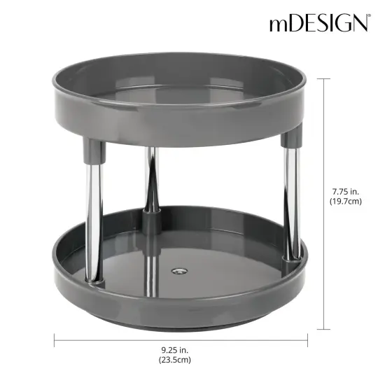 mDesign 2-Tier Lazy Susan for Bathroom Cabinets {3}