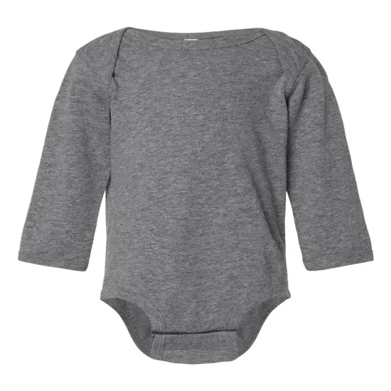 Rabbit Skins&reg; Infant Fine Jersey Long Sleeve Bodysuit Granite heather {1}