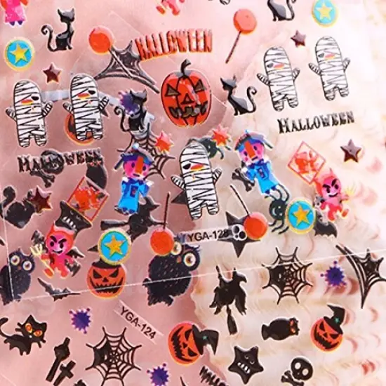 Wrapables Halloween Nail Stickers Nail Art Set Ghost Stickers Bat Nail Art (24 Sheets) {4}