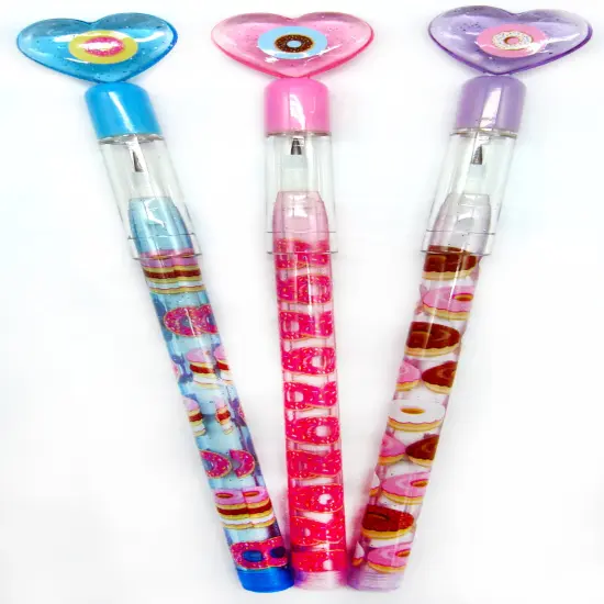 TINYMILLS 24 Pcs Donuts Multi Point Stackable Push Pencil Assortment with Eraser for Donut Party Favor Prize {2}