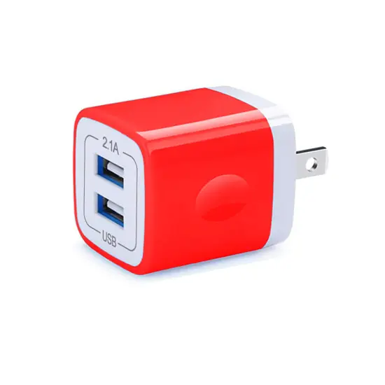 Premium PD Power Home Adapter | Max Output 2.1A & 1.0A (2 USB Port) Fast Charger | Raheev&reg; Red {1}