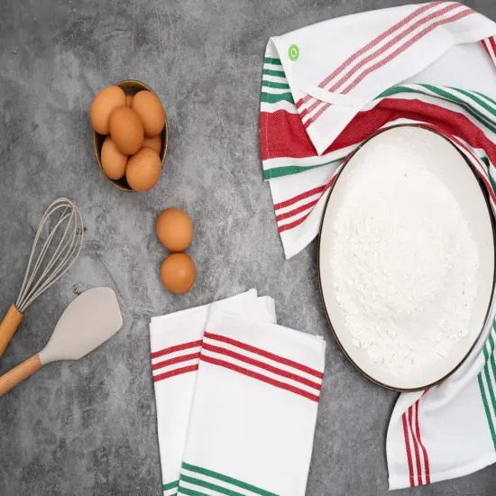 Striped Kitchen Towels Sage Green {3}