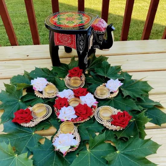 Handcrafted Rose Rangoli Set, Rangoli Decoration, Rangoli Set, Deepavali Deewali, Diwali Decor, Diwali Gift, Diwali Diya, Holiday Gift {4}