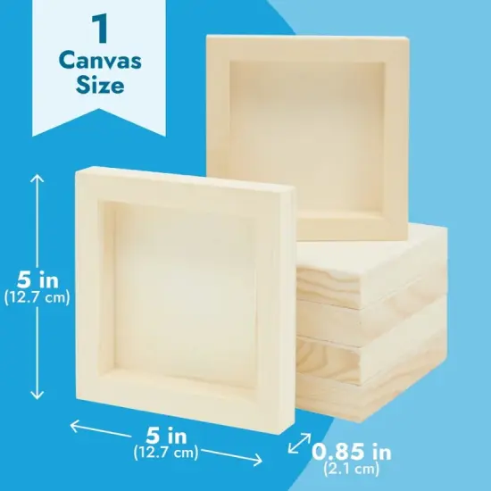 6 Pack 5X5 Unfinished Wood Canvas Boards for Painting {3}
