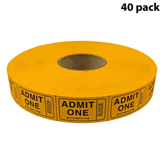 Tacticai 2000 Admit One Raffle Tickets &ndash; Single Roll, Consecutively Numbered &ndash; Perfect for Events, Entry, Fundraisers & Prizes &ndash; Available in 8 Colors Orange {1}