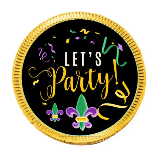 84ct Mardi Gras Candy Party Favors Chocolate Coins(84 Pack) - "Let's Party" - By Just Candy {3}