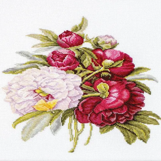 Bouquet with peonies B2354L Counted Cross-Stitch Kit {1}