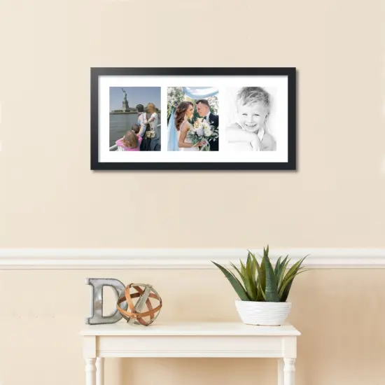 ArtToFrames Collage Photo Picture Frame with 3 - 8x10 inch Openings, Framed in Black with Over 62 Mat Color Options and Plexi Glass (CSM-3926-25) {2}