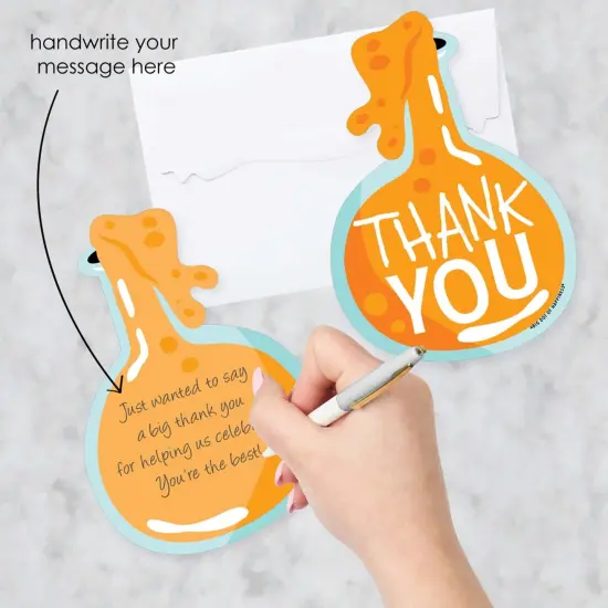Big Dot of Happiness Scientist Lab - Shaped Thank You Cards - Baby Shower or Birthday Party Thank You Note Cards with Envelopes -Set of 12 {3}