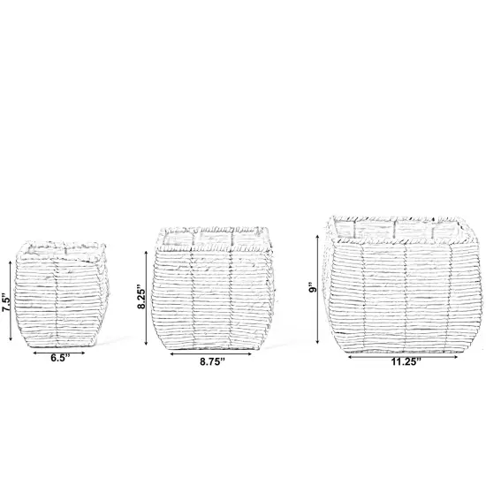 Woven Square Flower Pot Planter with Leak-Proof Plastic Lining {5}