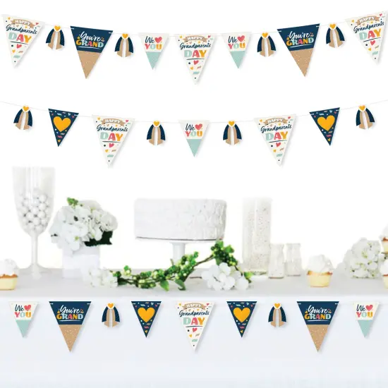 Big Dot of Happiness Happy Grandparents Day - DIY Grandma & Grandpa Party Pennant Garland Decoration - Triangle Banner - 30 Pieces {3}
