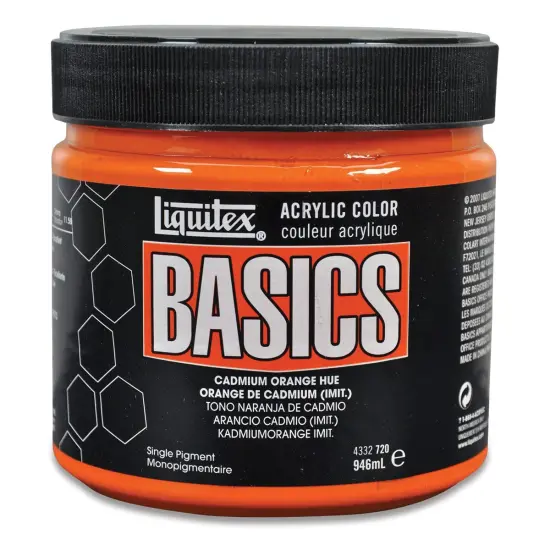 Liquitex Basics - Cadmium Orange Hue, 32 oz jar {1}