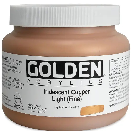 Golden Heavy Body Artist Acrylics - Iridescent Copper Light (Fine), 32 oz Jar {1}