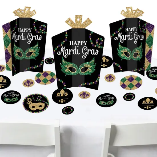 Big Dot of Happiness Mardi Gras - Masquerade Party Decor and Confetti - Terrific Table Centerpiece Kit - Set of 30 {1}