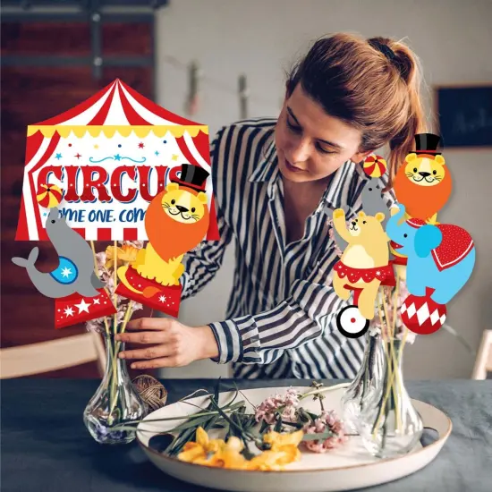 Big Dot of Happiness Carnival - Step Right Up Circus - Carnival Themed Party Centerpiece Sticks - Showstopper Table Toppers - 35 Pieces {4}