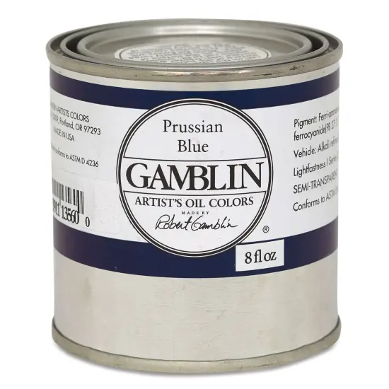 Gamblin Artist's Oil Color - Prussian Blue, 8 oz Can {1}