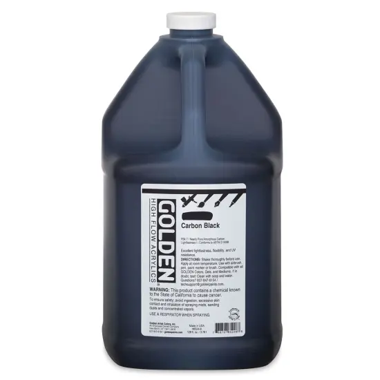 Golden High Flow Acrylics - Carbon Black, 128 oz bottle {1}