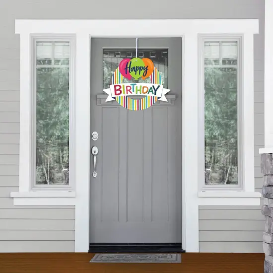 Big Dot of Happiness Cheerful Happy Birthday - Outdoor Colorful Birthday Party Decor - Front Door Wreath {3}