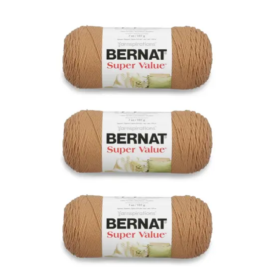 Bernat Super Value Topaz Yarn - 3 Pack of 198g/7oz - Acrylic - 4 Medium (Worsted) - 426 Yards - Knitting/Crochet {1}