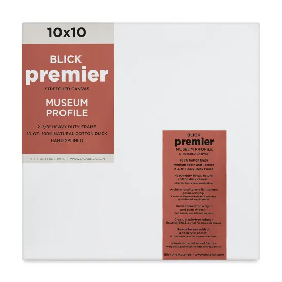 Blick Premier Stretched Cotton Canvas - Museum Profile, Splined, 10" x 10" {2}