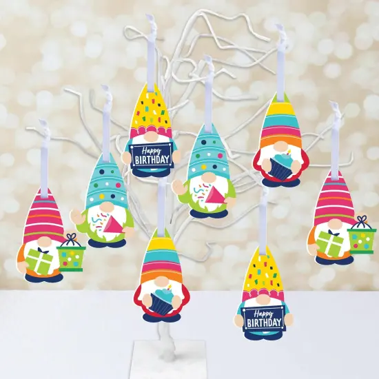 Big Dot of Happiness Gnome Birthday - Happy Birthday Decorations - Tree Ornaments - Set of 12 {3}