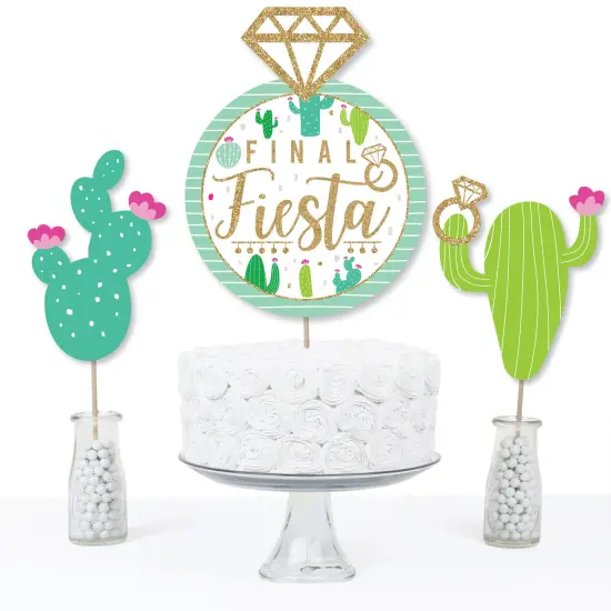 Big Dot of Happiness Final Fiesta - Last Fiesta Bachelorette Party Centerpiece Sticks - Table Toppers - Set of 15 {4}