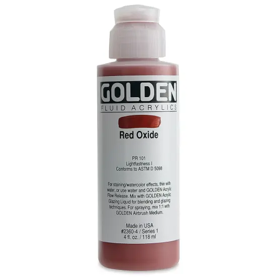 Golden Fluid Acrylics - Red Oxide, 4 oz bottle {2}