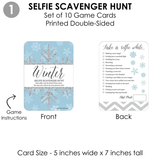 Big Dot of Happiness Winter Wonderland - 4 Snowflake Holiday Party and Winter Wedding Games - 10 Cards Each - Gamerific Bundle {6}