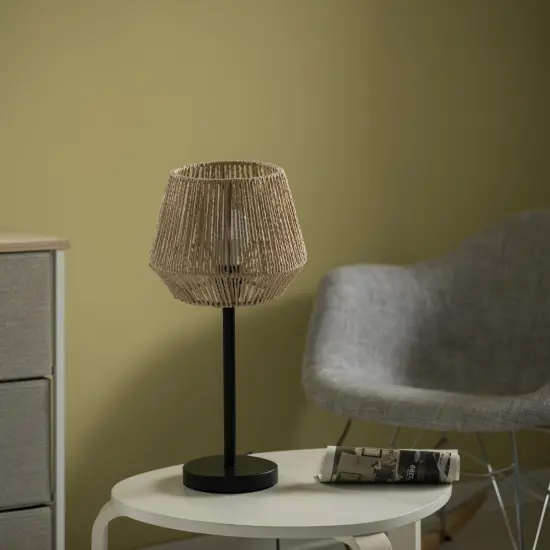 Creative Paper Rope Lamp with Plug in Cord On/Off Switch for Bedroom, Living, Playroom and Entryway, Natural {6}