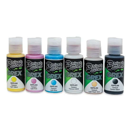 Grex Private Stock Airbrush Base Modifier - Opaque Colors, Set of 6, 1 oz {1}