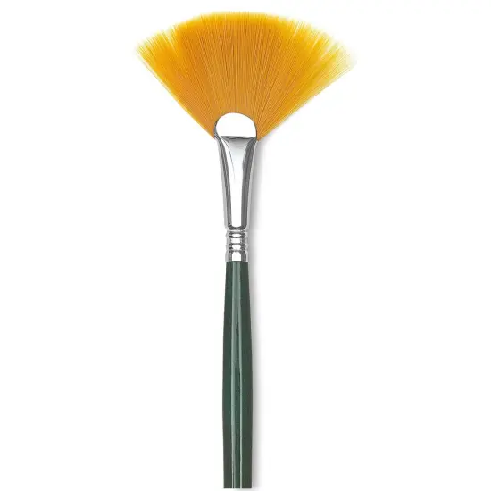 Escoda Barroco Toray Gold Synthetic Brush - Fan, Long Handle, Size 2 {1}