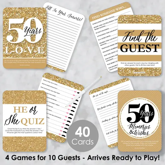 Big Dot of Happiness We Still Do - 50th Wedding Anniversary - 4 Anniversary Party Games - 10 Cards Each - Gamerific Bundle {3}