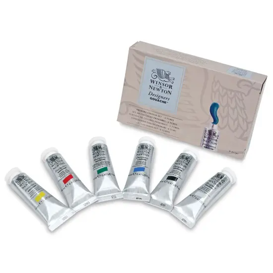 Winsor & Newton Designers Gouache - Set of 6, Primary Set, 14 ml Tubes {1}