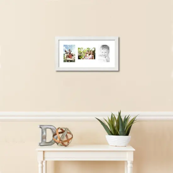 ArtToFrames Collage Photo Picture Frame with 3 - 4x6 inch Openings, Framed in White with Over 62 Mat Color Options and Regular Glass (CSM-3966-113) {2}