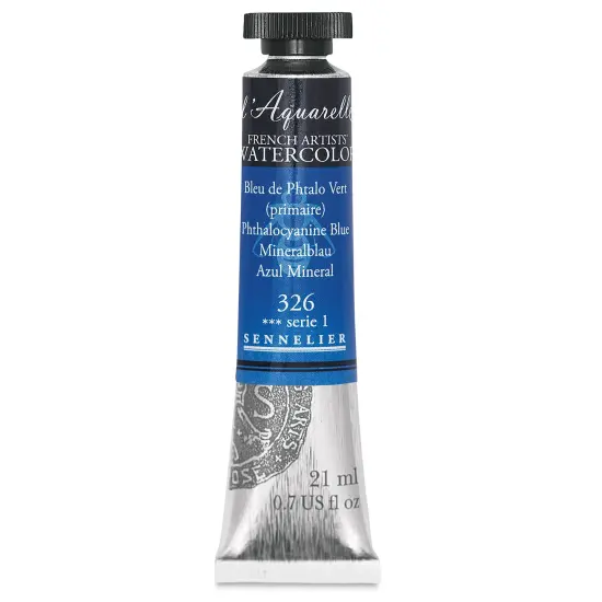 Sennelier French Artists' Watercolor - Phthalo Blue, 21 ml, Tube {2}