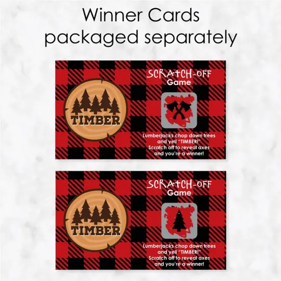 Big Dot of Happiness Lumberjack - Channel the Flannel - Buffalo Plaid Party Game Scratch Off Cards - 22 Count {4}