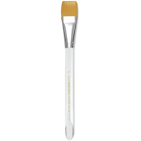 Blick Scholastic Short Handle Golden Taklon Brush - Flat Foot, Size 1" {1}