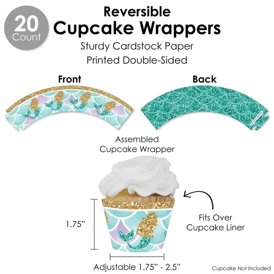 Big Dot of Happiness Let's Be Mermaids - Baby Shower or Birthday Party Favors and Cupcake Kit - Fabulous Favor Party Pack - 100 Pieces {6}