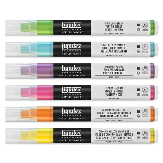Liquitex Paint Marker - Vibrant Colors, 2mm Tip, Set of 6 {2}