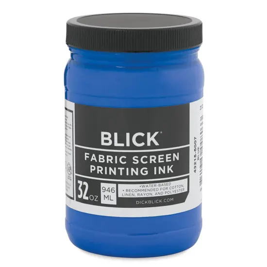 Blick Water-Base Acrylic Textile Screen Printing Ink - Blue, Quart {1}