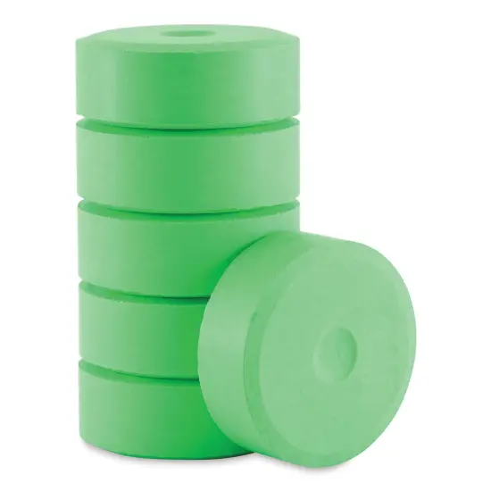 Richeson Tempera Cakes - Fluorescent Green, Pkg of 6, Small Cakes {1}