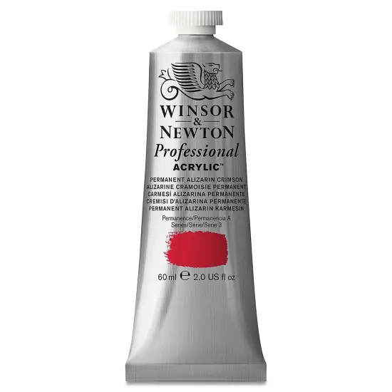 Winsor & Newton Professional Acrylics - Permanent Alizarin Crimson, 60 ml tube {2}
